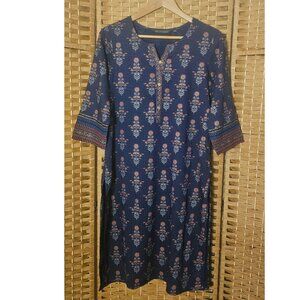 Avaasa Floral Boho Dress Navy Blue M NWT
